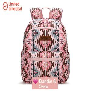 Western Backpack Purse, Waterproof Canvas, 6 Pockets, Travel & Daily Use